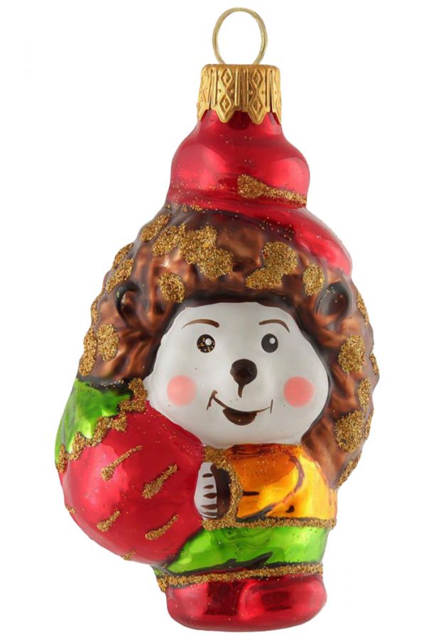 Елочная игрушка Ежик с яблоком ФУ-568