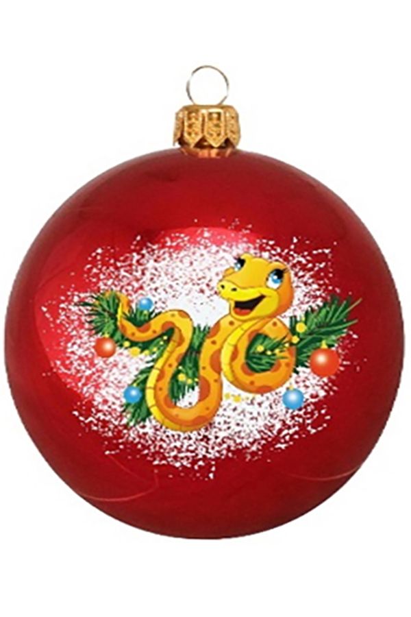 Елочный шар Змея на ветке КУ-65-244013