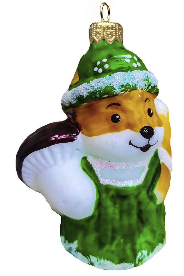 Елочная игрушка Белочка в шляпе Ф550