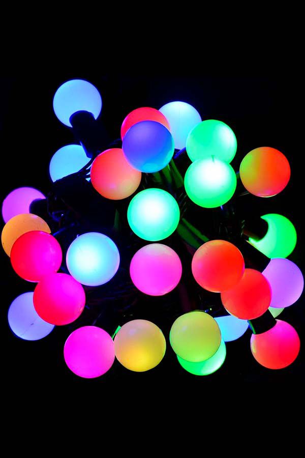 Электрогирлянда Цветные Шарики 15м RB-OLDBL100-RGB-E-SM
