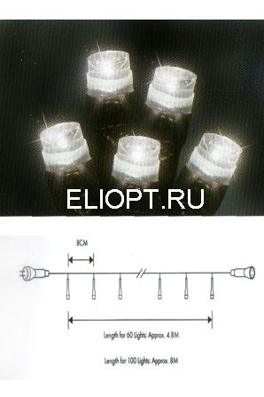 Модуль нити белый 4,8м, 8м 370357-60